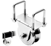 AIWFL Lot de 2 roues de portail coulissant à rainure en V de 10,2 cm, support de montage externe boulonné à double roulement avec vis, convient pour portails coulissants inversés de 5,1 cm d'épaisseur