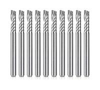 Aiwjeakh Lot de 10 fraises à défoncer CNC en spirale de 0,3 cm - Fraise à fraiser en acier tungstène - Kit d'outils de gravure pour bois MDF, acrylique, PVC
