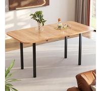 AIWMQYYF Table à manger extensible - Table de cuisine pliable avec 2 étagères ouvertes pour petits espaces - Table à manger rectangulaire moderne - Table à manger - Table de loisirs (L 160 x l 80 x H