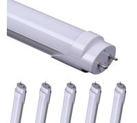 aiwooping, 120CM 36W / 20W T8 Double puce conduit Tube, Haut PF Flicker-Free, Interface G13, Remplacez les tubes fluorescents, Pack de 6 (Blanc chaud 3000K, 1.2M 20W Couverture laitière)