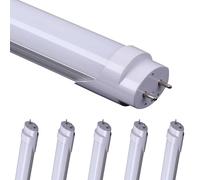 aiwooping, 120CM 36W / 20W T8 Double puce conduit Tube, Haut PF Flicker-Free, Interface G13, Remplacez les tubes fluorescents, Pack de 6 (Blanc froid 6000K, 1.2M 20W Couverture laitière)