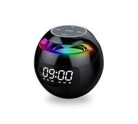 aiworth Radio-réveil numérique avec haut-parleur Bluetooth - Haut-parleur stéréo sans fil Hi-Fi Bluetooth 5.0 avec affichage LED - Double réveil intelligent avec veilleuse RVB