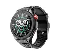 AIWR Cynex Montre Intelligente, 1.43'' AMOLED GPS Smartwatch, AI Watch Faces, ENC Appel Bluetooth, Assistant ChatGPT, Fréquence Cardiaque SpO2 Sommeil Moniteur, 5ATM Étanche pour Android iOS (Noir)