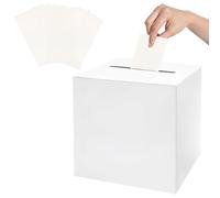 AIWXEEU Boîte à Cartes, Urne Mariage Carton Blanc Urne, Blanc Boîte Cadeau de Mariage, 22 x 22 cm Blancs à Cadeaux Boîtes, pour Mariages Anniversaire et Reuion Reception Boite de Cartes