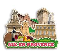 Aix-en-Provence France Aimant de Réfrigérateur 3D en Bois Souvenir de Ville Voyage Réfrigérateur Stickers Maison Cuisine Tableau Blanc Décor