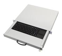 aixcase 19" Rack 1U Clavier FR Touchpad USB gris clair