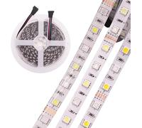 aixi-SHS 5m Ruban LED RGBW 12V 5050 RGB Blanc Chaud 60 LEDs/m Étanche IP67