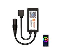 aixi-SHS Tuya Contrôleur LED Wi-Fi RGB intelligent 4 broches, télécommande via application, lumière variable DC12-24V, compatible avec Alexa