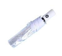 AIXICWXI Auto Open Close Transparent Umbrella - Folding, Windproof, Clear Rain Travel Umbrella With Frosted Handle (White)