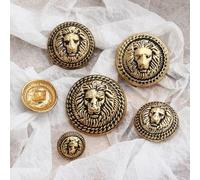 AIXILAN Boutons de Couture, Boutons artisanaux, 10 pièces/lot, Boutons métalliques rétro, Motif tête de Lion Exquis, vêtements for Hommes et Femmes, Accessoires de Couture décoratifs(Bronze,15mm)