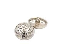 AIXILAN Boutons de Couture, Boutons artisanaux, 5 Boutons Ronds en métal doré, Noir et argenté for Veste, Blazer, Manteau, Accessoires vestimentaires(Silver,28mm)