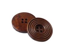 AIXILAN Boutons de Couture, Boutons artisanaux, Gros Boutons Ronds Noirs en Bois spiralé, 4 Trous, for Couture, Scrapbooking, Artisanat, vêtements, Bouton en Bois Fait Main(Coffee Color,28mm)