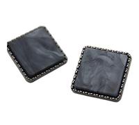 AIXILAN Boutons de Couture, Boutons artisanaux, Lot de 2 Boutons décoratifs en métal for Rideaux, poignée carrée Noire Double Face, Accessoires for vêtements, Bricolage(Ys609322,23MM)