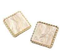 AIXILAN Boutons de Couture, Boutons artisanaux, Lot de 2 Boutons décoratifs en métal for Rideaux, poignée carrée Noire Double Face, Accessoires for vêtements, Bricolage(Ys609320,20MM)
