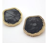 AIXILAN Boutons de Couture, Boutons artisanaux, Lot de 2 Boutons décoratifs en métal for Rideaux, poignée carrée Noire Double Face, Accessoires for vêtements, Bricolage(Ys609315,33MM)
