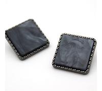 AIXILAN Boutons de Couture, Boutons artisanaux, Lot de 2 Boutons décoratifs en métal for Rideaux, poignée carrée Noire Double Face, Accessoires for vêtements, Bricolage(Ys609322,25MM)