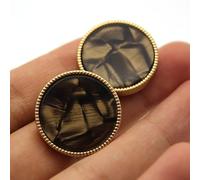 AIXILAN Boutons de Couture, Boutons artisanaux, Lot de 2 Boutons décoratifs en métal for Rideaux, poignée carrée Noire Double Face, Accessoires for vêtements, Bricolage(Ys609312,20MM)