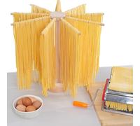 AIXIMA Séchoir à pâtes, Grand Séchoir à Pâtes en Bois avec 9 Bras Amovibles, avec Socle,Support à Pâtes Pliable Et Réutilisable pour Pâtes Nouilles, Hauteur 45 cm