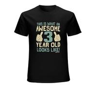 AIXINLI 3Rd Birthday Gift This is What an Awesome 3 Year Old Looks Like Men's T Shirt Black M