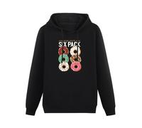 AIXINLI Check Out My Six Pack Donut Lover Hoody Unisex Ptinted Hoodies Long Sleeve Men's Hooded with Pocket Black XXXL