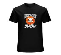 AIXINLI Detroit Etroit Pistons Bad Boys Logo O-Neck 100% Cotton Short Sleeve Unisex T-Shirt L
