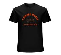 AIXINLI Funny Naluto Japanese Anime Naluto Uzumaki Ichiraku Ramen O-Neck 100% Cotton Short Sleeve Unisex T-Shirt S