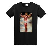 AIXINLI Jesus Lifts Bodybuilder God Gym Parody Unisex 100% Cotton Short-Sleeve T-Shirts Black XXL