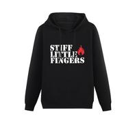 AIXINLI Stiff Little Fingers Hoody Unisex Ptinted Hoodies Long Sleeve Men's Hooded with Pocket Black XL