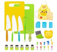 AIXMEET 30 Kit Couteau sécurité de Cuisine pour Enfants,Couteau Montessori Enfants à partir de 3 ans,Couteaux de Cuisine pour couper des fruits ou légumes,Cadeau de Noël ou d'anniversaire parfait