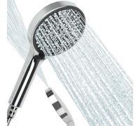 AIXMEET Pommeau de Duche, Pommeau de Douche Economie Deau,125mm de Diamètre, 6 Modes Réglables Répondent à Diverses Besoins Tels que se Laver, Laver les Animaux, et Rincer la Salle de Bain(argenté)