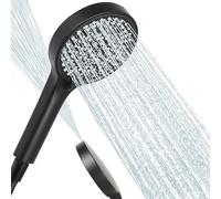 AIXMEET Pommeau de Duche, Pommeau de Douche Economie Deau,125mm de diamètre, 6 modes réglables répondent à diverses besoins tels que se laver, laver les animaux, et rincer la salle de bain(noir)