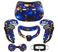 AIXOTO Accessoires pour Oculus Quest 2, ensemble d'accessoires pour Meta Quest 2, comprend un masque facial en silicone, une housse de poignée de contrôleur, une coque de VR, un couvercle d'objectif