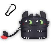 AIYAAIYA Coque de protection en silicone 3D avec dessin de dragon de nuit compatible avec Apple Airpods Pro3, mignonne, imperméable, antichoc pour écouteurs sans fil, boîtier de charge avec porte-clés