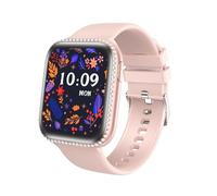 AIYAAIYA Montre Connectée Femme, 1,75" AMOLED Smartwatch Etanche IP68 pour Android iOS avec 130+ Sport Podometre Cardiofrequencemetre Oxymetre Notification SMS/Appel (Bracelet Rose)