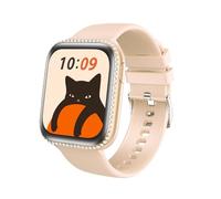 AIYAAIYA Montre Connectée Femme, 1,75" AMOLED Smartwatch Etanche IP68 pour Android iOS avec 130+ Sport Podometre Cardiofrequencemetre Oxymetre Notification SMS/Appel (Bracelet Orange)