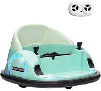AIYAPLAY 12V auto-tamponneuse pour enfants avec télécommande 2,4 G, bumper électrique avec musique et lumières, 2 km/h, voiture électrique pour enfants avec rotation de 360°, pour 1,5-5 ans, vert