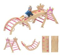 AIYAPLAY 8-en-1 Cadre d'escalade Montessori intérieur 1.5-4 Ans Rose