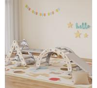 AIYAPLAY 8 en 1 Triangle escalade enfants, arc d'escalade, rampe double-face pour grimper & glisser, 279 x 80 x 69 cm, gris