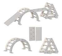 AIYAPLAY 8 en 1 Triangle Escalade Enfants, Arc d'escalade, Rampe Double-Face pour Grimper & Glisser, Chaise à Bascule - Parcours motricité bébé en HDPE et PP, 18 à 48 Mois, Charge Max. 30 kg, Gris