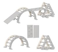 Arche escalade enfants - AIYAPLAY - 8 en 1 - arc d'escalade, rampe double-face et bascule - HDPE et PP - 279x80x69cm - gris
