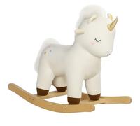 AIYAPLAY Animal à Bascule avec Design Licorne, Son, siège Doux, pour Enfants 2-4 Ans, Peluche, Blanc
