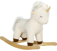 AIYAPLAY Animal à bascule, fauteuil à bascule pour bébé avec design licorne, son, siège à bascule, cheval à bascule, jouet à bascule pour jeunes enfants à partir de 2 ans, peluche, blanc