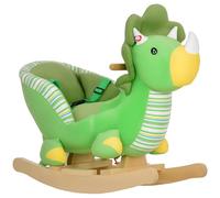 AIYAPLAY Animaux à Bascule, Animaux à Bascule avec Sons d'animaux, Ceinture de sécurité, Base en Bois, pédale, pour Les Enfants de 18 à 36 Mois, Vert.
