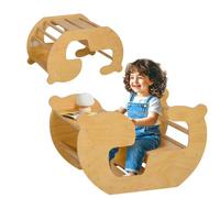 AIYAPLAY Arche d'escalade pour Enfants 2 en 1 Surface Lisse Bois Naturel