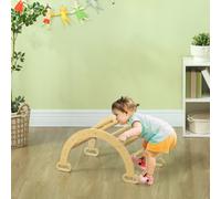 AIYAPLAY Arche escalade enfants bascule en bois d'intérieur pour garçons & filles, tout-petits de 18 à 48 mois, bois naturel