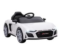 AIYAPLAY Audi R8 Spyder électrique 12 V, télécommande, blanc, 3-6 ans | 3 à 5 km/h, voiture électrique enfant, 2 moteurs, portes ouvrantes, télécommande, suspension, musique, USB, ceinture, klaxon.