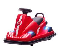 AIYAPLAY Auto-Tamponneuse Enfant 6V, Rotation à 360°, Musique, Klaxon, Démarrage Doux, 2,5 km/h, pour Âges 3-8, 74x53x48cm, Rouge