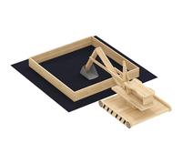 AIYAPLAY Bac à sable pour enfants en bois avec pelleteuse Bac à sable pour enfants avec siège pivotant 360° et doublure 184x90x56 cm Naturel