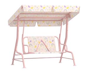 AIYAPLAY Balancelle de jardin, 2 places, pour enfants, avec toit pare-soleil réglable, ceinture de sécurité, banc à bascule pour jardin, terrasse, pour enfants de 3 à 6 ans, enfants jusqu'à 60 kg