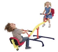 AIYAPLAY Balançoire à Bascule pour Enfant 3 à 12 Ans, trébuchet Rotatif 360°, sièges rembourrés avec dossiers, capacité de 200 kg, 253 x 96 x 75 cm, Multicolore